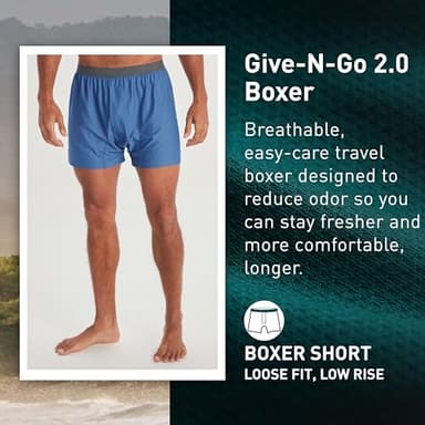 ExOfficio Men's Give-N-Go 2.0 Boxer, Lagoon - Image 3