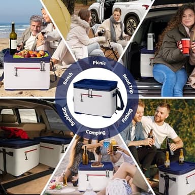 ADDIMOR 42 Can Collapsible Cooler Box, Versatile Insulated Leakproof Cooler Bag with Lids and 4 Cup Holder, Large Ice Chest for Beach Travel, Camping, Picnic - Image 6