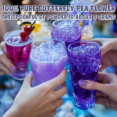 Butterfly Pea Flower Powder - 3 oz All Natural Butterfly Pea Flower Tea, Bright Blue and Purple Food Coloring Butterfly Pea Powder for Ice Cream, Popsicle, Cocktail, Smoothies, Coffee, Milk, Bakery - 85g - Image 6