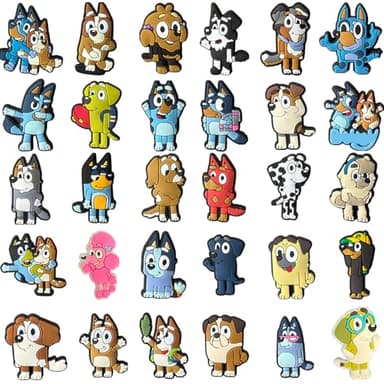 30PCS Cute Cartoon Dog Shoe Charms for Croc, Slides - Waterproof, Fade-Resistant PVC DIY Decorations for Girls, Boys, Teens - Fun Animal Accessories - Image 1