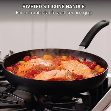 T-fal Ultimate Hard Anodized Nonstick Fry Pan Set 3 Piece: 8, 10.25, & 12 Inch, Oven Broiler Safe 400F, Kitchen Cookware Set, Pots and Pans Set Non Stick, Frying Pans, Skillets, Dishwasher Safe, Black - Image 5