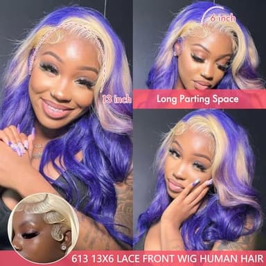 SBDSBD 30 Inch 613 13x6 Lace Front Wig Human Hair 200 Density Blonde Body Wave Lace Front Wigs Human Hair Pre Plucked 613 HD Lace Frontal Wig 13x6 Blonde Wig Human Hair 613 Human Hair Wig for Women - Image 3