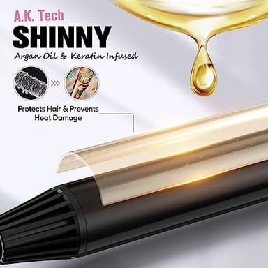 FARERY Long Barrel Curling Iron 1 Inch, Ceramic Curling Iron for Thin Hair, Infused Argan Oil & Keratin, Long Lasting Styling, 11 Adjustable Temp, Include Clips & Silicone Pad - Image 3