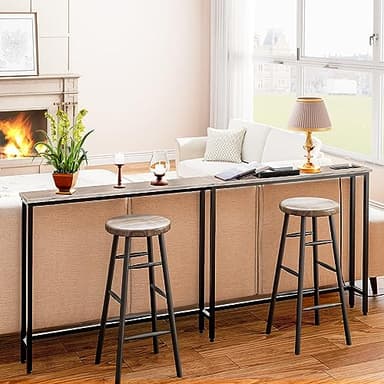HOOBRO 70.9" Narrow Console Table with Charging Station, 5.9" Sofa Table with 2 Power Outlets and USB Ports, Long Entryway Tables Behind Couch Table, for Hallway, Living Room, Greige BG185UXG01 - Image 8