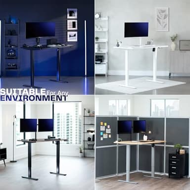 VIVO Electric 63 x 32 in Rustic Standing Desk, Memory Height Adjustment, 1B Series, Vintage Brown Top Black Frame, DESK-KIT-1B1N - Image 8