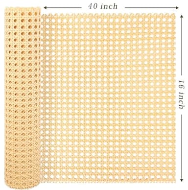 Upgraded Plastic Rattan Webbing, 16"x40" DIY Handwoven Synthetic Poly Rattan, Wicker Cane Rattan Webbing for Home Decor Projects Furniture Caning Chairs Cabinets Beds - Image 3
