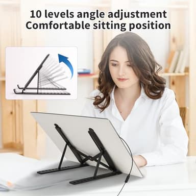 A4 Light Pad - Diamond Painting Light Board with Stand, Stepless Dimmable 3 Levels Brightness Tracing Light Box with Type-C Cable, Ultra-Thin LED Light Pad for Weeding Vinyl Drawing Diamond Painting - Image 3