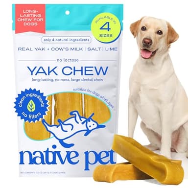 Native Pet Yak Cheese Himalayan Dog Chews - Long Lasting Dental Sticks for Large Breeds – 100% All Natural Himalayan Yak Chews for Large Dogs – Cheese Bone for Aggressive Chewers - 3 Per Pack - Image 1
