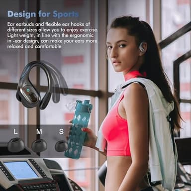 sajawass Wireless Bluetooth Earbuds, 75Hrs Playback, LED Display Charging Case, Ear Hooks, IPX7 Waterproof, Over-Ear Design - Image 5