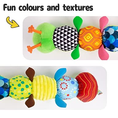 Sumobaby Infant Baby Musical Stuffed Animal Activity Soft Toys with Multi-Sensory Crinkle, Rattle and Textures, for Tummy Time Newborn 0-3-6-12 Months Boys, Girls, Caterpillar - Image 4