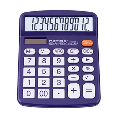 Desktop Calculator 12 Digit with Large LCD Display and Sensitive Button, Solar and Battery Dual Power, Standard Function for Office, Home, School, CD-2786 (Purple) - Image 1