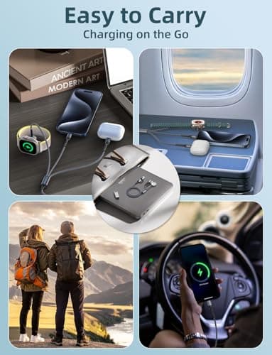 Upgraded Travel Essentials for Apple Watch Charger 3 in 2 Multi Charging Cable for iPhone 17 iWatch Charger USB C Cord, Car RV Camping Essentials Compatible with iWatch Ultra/SE/11 & iPhone 16/15-12 - Image 9