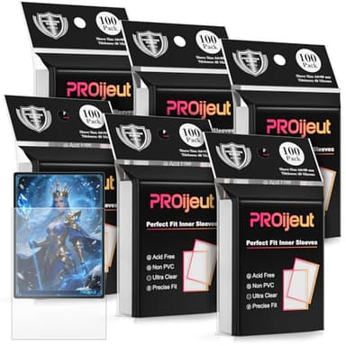 600 Pack Card Sleeves Clear, Perfect Fit Inner Sleeves Ideal for Double-sleeving, Trading Card Sleeve Compatible with MTG, PKM, TCG and Gaming Cards (60 Microns) - Image 1