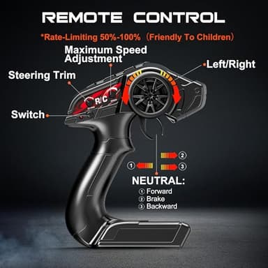 X-TMAGA Rc Cars 1:18 All Terrain RC Car for Adults & Boys (18305), 4WD Off-Road RC Truck High Speed Fast 40+ KPH, 4X4 Waterproof Remote Control Car with 2 Rechargeable Batteries - Image 7