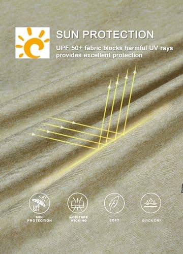 Willit Men's Sun Shirts UPF 50+ Rash Guard Long Sleeve Sun Protection Hoodie SPF UV Fishing Lightweight Athletic Running Oat L - Image 4