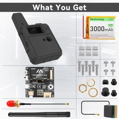 Wio Tracker L1 Board with 3000mAh Battery and Case Set - Wio SX1262 nRF52840 Module Kit for Ar duino Mesh Tastic Lo Ra, Blue Tooth 5.0, GPS GNSS, 1.3" OLED, Battery Type-C Solar Charge (N37, Black) - Image 9