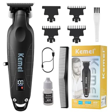 KEMEI 2293 Professional Hair/Beard Trimmer for Men Zero Gapped Hair Clippers for Barber with T Blade, Cordless Rechargeable - Image 1