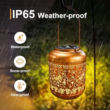 Dragonfly Solar Lanterns Outdoor Waterproof Dragonfly Birthday Gifts for for Women Mom Grandma, Hanging Solar Lights Garden Decoration Outside for Yard, Patio,Pathway Landscape - Image 5