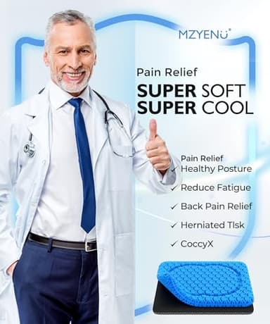 MZYENU Gel Seat Cushion,Cool Chair Cushion for Office Chairs,Driving Car Seat Cushion Breathable,Wheelchair Cushions for Pressure Relief,Back Pain for Seat Cushion,Chair Pad with No-Slip Cover - Image 7