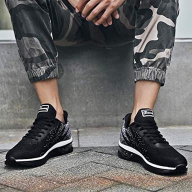 Autper Mens Athletic Running Tennis Shoes Lightweight Sport Gym Jogging Walking Sneakers(Blackwhite US 8) - Image 4