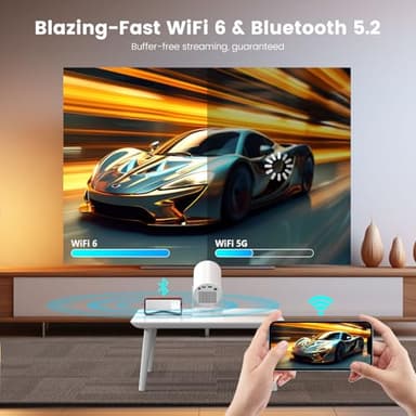 Mini Projector,Support 4K with Bluetooth 5.4 WIFI6, 5watt Sound Base Speaker,160 ANSI, Android 11,210° Rotation, Auto Keystone Correction Video Projector HY300 ULTRA - Image 6