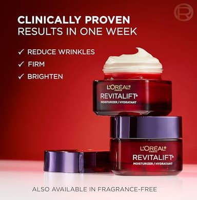 L'Oreal Paris Revitalift Triple Power Anti-Aging Face Moisturizer, Fragrance Free, Pro Retinol, Hyaluronic Acid & Vitamin C to Reduce Wrinkles, Firm & Brighten Skin, 2.55 Oz - Image 2