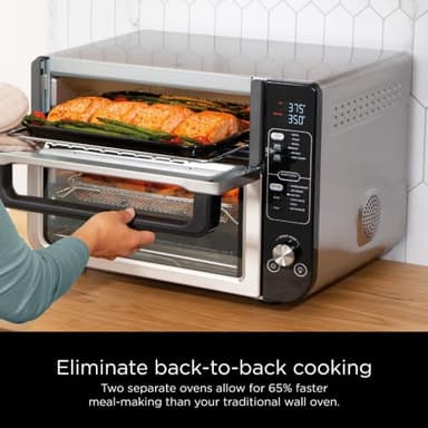 Ninja DCT401 12-in-1 Double Oven with FlexDoor, FlavorSeal & Smart Finish, Rapid Top Convection and Air Fry Bottom , Bake, Roast, Toast, Air Fry, Pizza and More, Stainless Steel - Image 6