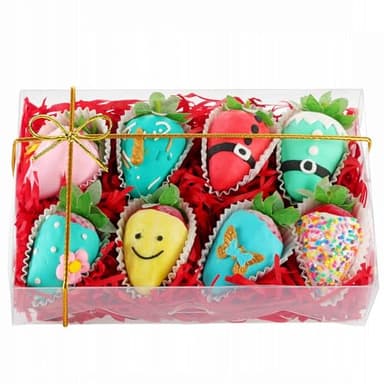 SLShePack 10PCS 8x5x2 Inch Clear Cookie Boxes Chocolate Covered Strawberry Boxes Bakery Boxes with Window Cakesickle boxes Chocolate Truffle Boxes Pretzel Boxes - Image 1