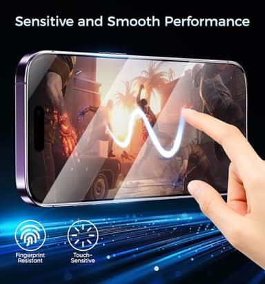 MAGIC JOHN 2 Pack for iPhone 14 Pro Max Screen Protector, with Shatterproof Tempered Film, Auto Dust-Elimination, Bubble Free & HD Clear, Easy Installation for iPhone 14 Pro Max/6.7 Inch - Image 8