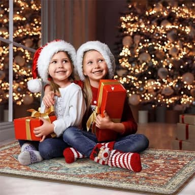 Collive Boho Kitchen Mat 2PCS Cushioned Kitchen Mats for Floor, Anti-Fatigue Mat Waterproof Kitchen Rug Set of 2 Non-Skid Comfort Standing Mat for Kitchen, Office, Sink, Laundry, 17"x30"+17"x47" - Image 8