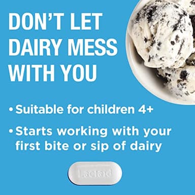 Lactaid Original Strength Lactose Intolerance Pills, 9000 FCC Natural Lactase Enzyme Dairy Relief Caplets, Helps Prevent Gas, Bloating & Diarrhea Due to Lactose Sensitivity in Adults & Kids, 120 Count - Image 4