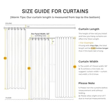 INOVADAY 100% Blackout Curtains for Bedroom, Black Out Curtains 90 Inch Long, Clip Rings Linen Blackout Drapes, Thermal Insulated Room Darkening for Living Room, 2 Panels - Fauxlinen,W50xL90 - Image 5