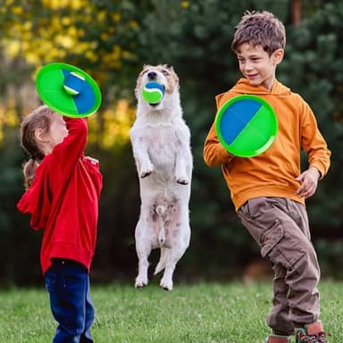 EVERICH Upgraded Toss and Catch Ball Game Set, Outdoor Games for Kids Outdoor Toys Yard Games, Beach Pool Toys for Adults Family 4 Paddles 4 Balls, Great Gifts for Boys Girls 3 4 5 6 7 8-12 Years Old - Image 3