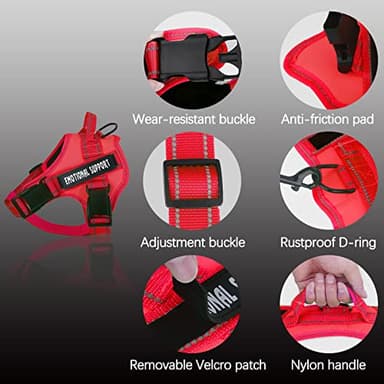 voopet Service Dog Harness, Emotional Support Pet Vest Harness, Reflective Breathable and Adjustable No-Pull ESA Dog Harness for Small Medium Large Dogs (with 4 PCS Removeable Tags) - Image 2