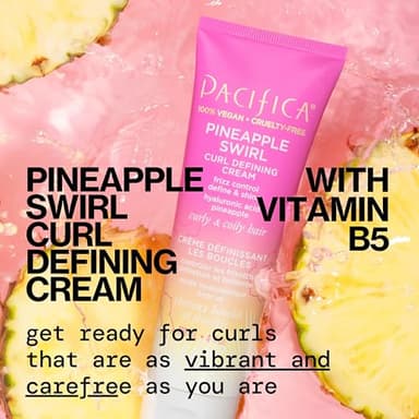 Pacifica Pineapple Swirl Curl Defining Cream – Curl Cream for Curly Hair, Curly Hair Products with Coconut Oil and Hyaluronic Acid, Styling for Bouncy Waves Without Crunch - 4 Oz - Image 3