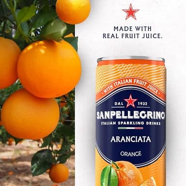 Sanpellegrino Italian Sparkling Drink Aranciata, Sparkling Orange Beverage, 24 Pack Of Cans - Image 3