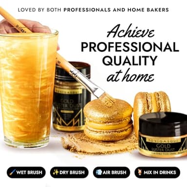 MONÉGASQUE Gold Edible Glitter for Drinks 15g – Edible Glitter for Cakes & Cocktails - Gold Luster Dust for Cocktail, Halloween Food Decorations, Cake Decorating Sprinkles Spray - Drink Shimmer Powder - Image 3