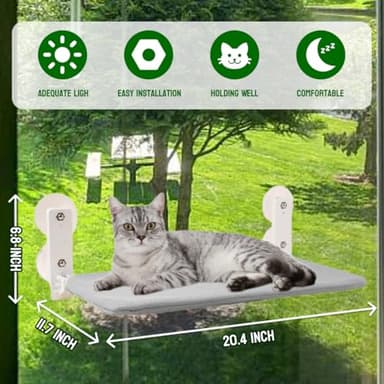 JAMESVAN Cat Window Perch,Foldable Cat Hammock for Window,Cat Window Hammock with 4 Suction Cups - Image 2
