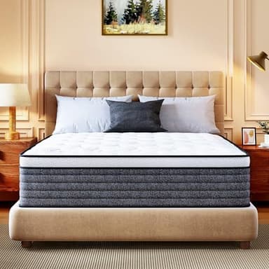 Queen Mattress, 12 Inch Queen Size Hybrid Mattresses in a Box, Medium Feel Foam and Individual Pocket Springs, Fiberglass Free Bed Mattress, Extra Edge Support, Pressure Relief, CertiPUR-US - Image 3