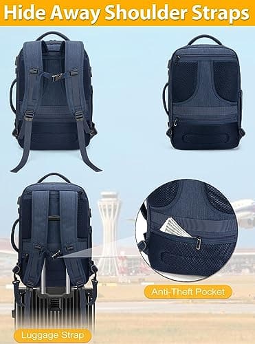 BAGODI Carry On Backpack for Men Women,42L Flight Approved Travel Backpack with 4 Packing cubes,Expandable Water-resistant 17Inch Laptop Backpack,Casual Daypack Businless Weekend Hiking - Image 6