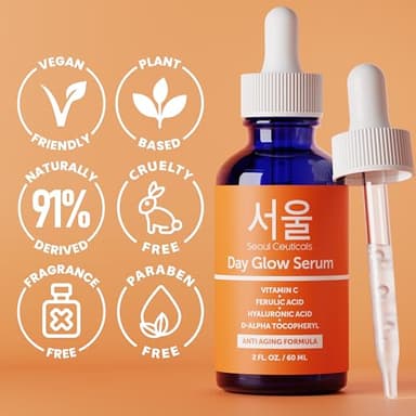 SeoulCeuticals Large 2oz Korean 20% Vitamin C Hyaluronic Acid Serum + CE Ferulic Acid - Potent Anti Aging, Anti Wrinkle K Beauty - Image 5