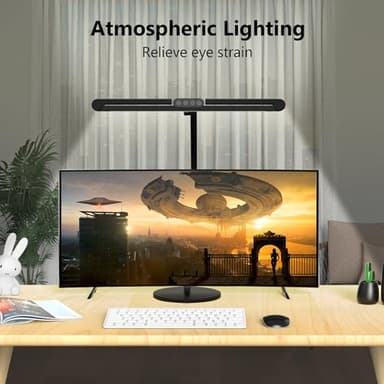 Micomlan Architect Desk Lamp with Atmosphere Lighting, Adjustable Led Desk Light for Home Office with Base, 24W Bright Auto Dimming Table Light with Rotatable Swing Arm for Workbench Computer - Image 3