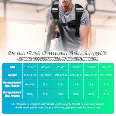 WTREE Weighted Vest Men or Women - 8 lb Weights with Reflective Stripe, Weighted vest for Workout Equipment for Strength Training Night Running - Image 2