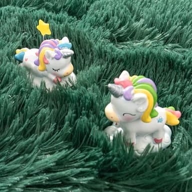 Awaytail Fluffy Rug Washable 5x7 Feet, Emerald Green Nursery Rug for Baby Girl Play Room Cute Large Rugs for Living Room - Image 6