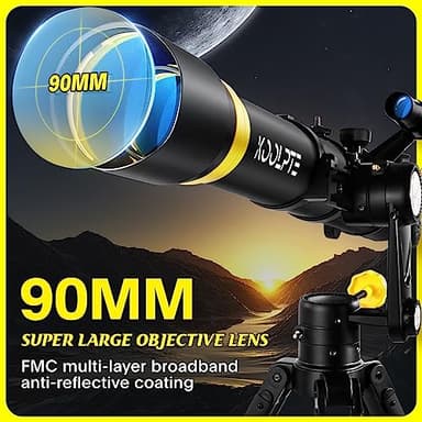 Telescope with Digital Eyepiece - Astronomy Refracting Telescope 90mm Aperture 900mm.For Beginners,Kids and Professionals, Vertisteel Altazimuth Mount, Powerful and Compact.Perfect for Observing Black - Image 4