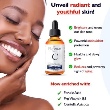 Vitamin C Serum For Face – Anti-Aging Facial Serum with Vitamin C, Hyaluronic Acid, Niacinamide, B5 & Vit E. Brightening Facial Essence for Dark Spots, Fine Lines, Wrinkles & Glowing Skin, 2 Fl Oz - Image 6