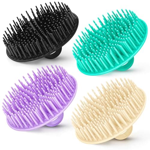 4Pack Hair Scalp Exfoliator Brush Dandruff Cleaning brush, Flexible Scalp Massager, Shower Shampoo Brush for Home, Office, Travel and Pets-BBTL - Image 1