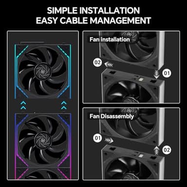 Thermalright TL-M12QR X3 120mm PC Reverse Blade Case Fans, Daisy-Chain | 1500RPM | ARGB | Dual Infinity Mirrors Lighting for Gaming Build(3-Pack) - Image 3