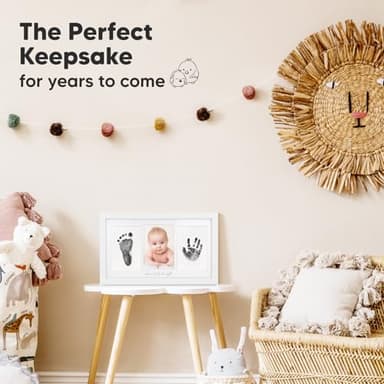 Inkless Baby Hand and Footprint Kit Boy, Girl - No Mess Ink Pad for Handprint, Clean Touch Dog Paw Print Kit, Personalized Baby Shower Gifts, Nursery Newborn Keepsake Frame (Alpine White) - Image 7