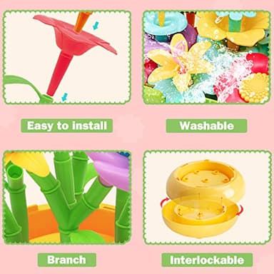 VERTOY Flower Garden Building Toy Set for 3, 4, 5, 6 Year Old Girls, STEM Educational Activity Games and Girls Birthday Gift for Age 3+ yr Toddlers and Kids, 143 pcs - Image 2